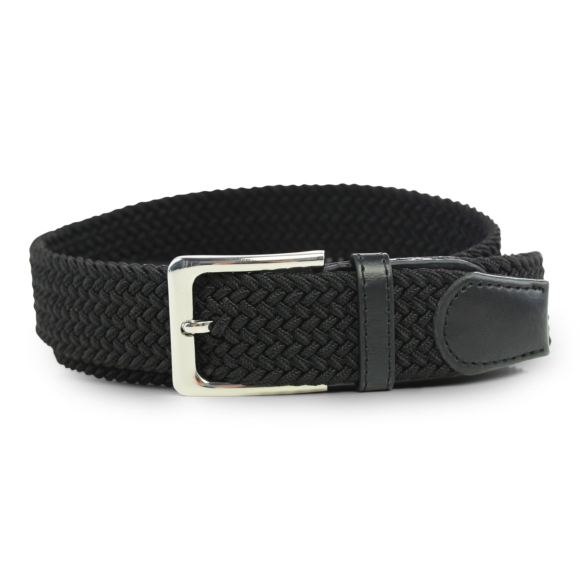 Elastische Riem -  Stretch Riem - Gevlochten Zwart En Tactical Belt - Koppelriem - 2 Stuks -  Zwart