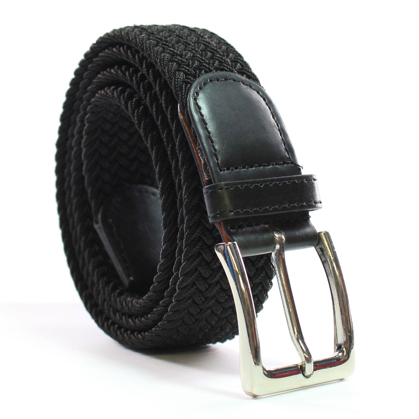 Elastische Riem -  Stretch Riem - Gevlochten Zwart En Tactical Belt - Koppelriem - 2 Stuks -  Zwart